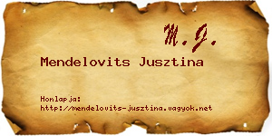 Mendelovits Jusztina névjegykártya